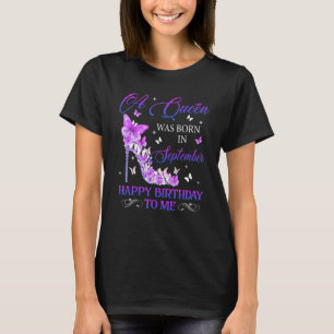 Camiseta Uma Rainha Foi Nascer No Aniversário Do Alto Salto