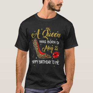 Camiseta Uma Rainha Foi Nascer No Dia 22 De Maio, Leopardo 