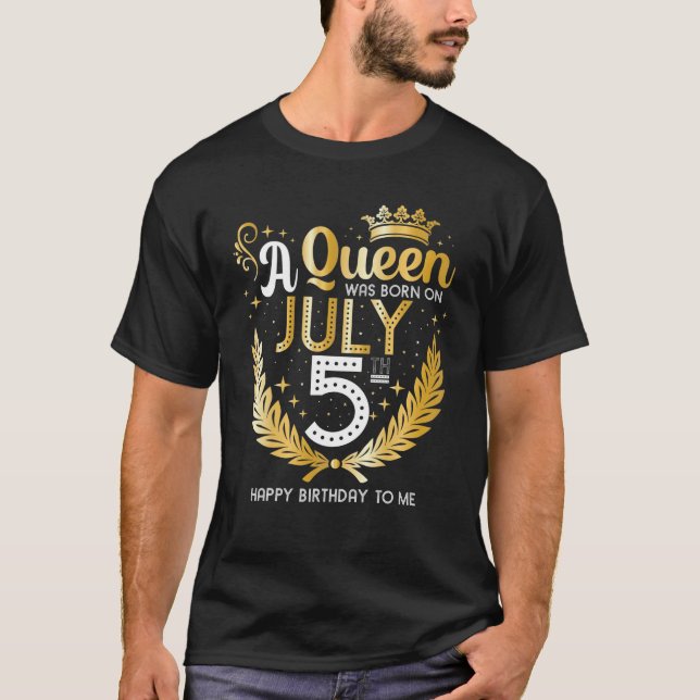 Camiseta Uma Rainha Foi Nascer No Dia 5 De Julho, Menina Bo (Frente)