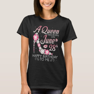 Camiseta Uma Rainha Foi Nascer No Feliz Aniversário De 28 D