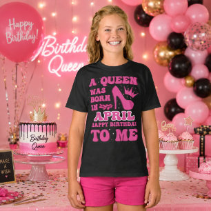 Camiseta Uma Rainha Nasceu em Abril – Presente de Aniversár