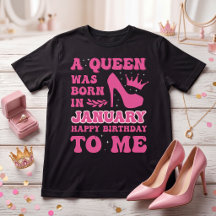 Uma Rainha Nasceu em Janeiro Rosa Menina de Aniver