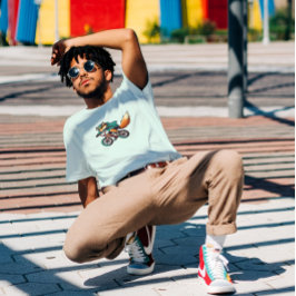 Camiseta Uma raposa andando de bicicleta BMX