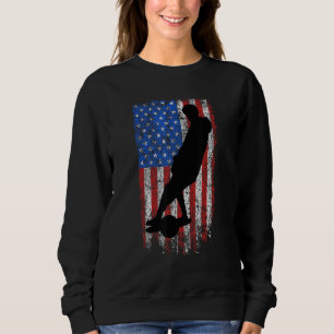 Camiseta Uma roda bandeira dos EUA One Wheel Skateboard Flo