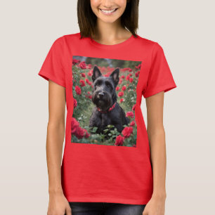 Camiseta "Uma Rosa vermelha para o Black Scottish Terrier"