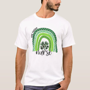 Camiseta Uma Rua de Enfermeira Sortuda, Boho Rainbow Leo do