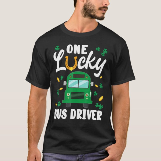 Camiseta Uma Rua de motoristas de ônibus sortudos. (Frente)