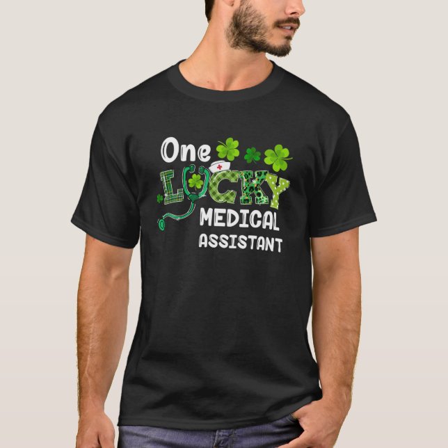 Camiseta Uma Rua De Stethoscope Assistente Médico Sortudo P (Frente)
