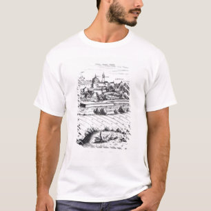 Camiseta Uma seção de um mapa de Milão, 1640
