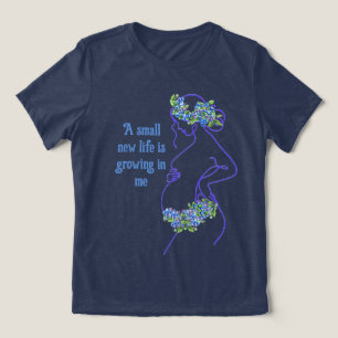 Camiseta Uma Silhueta de Mulher Grávida com Citação