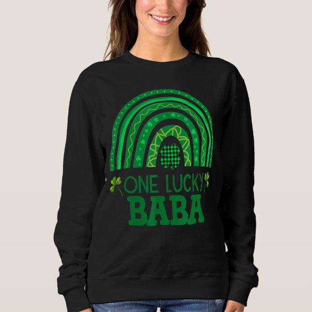 Camiseta Uma Sortuda Baba Shamrock Patrick S Day Rainbow Ir (Frente)
