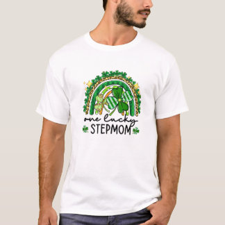 Camiseta Uma Sortuda Mãe Leopard Imprima a Rua Rainbow Patr