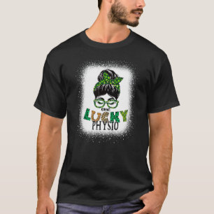 Camiseta Uma Sortuda Physio Branqueou Mensagem Bun St Patri