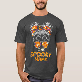 Camiseta Uma Spooky Mama Messy Bun Halloween