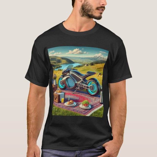 Camiseta Uma sugestão de picnic de motociclo (Frente)