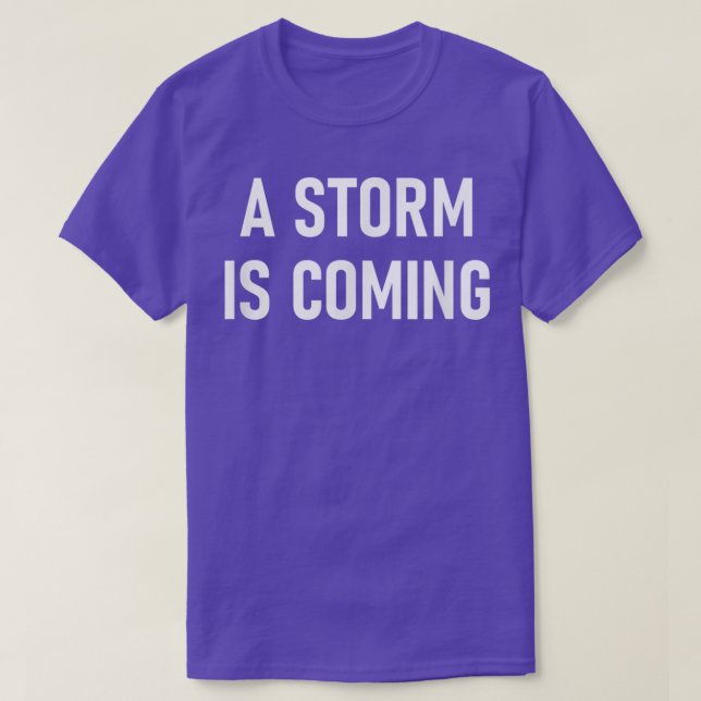 Camiseta Uma Tempestade Está Chegando, Engraçada, Piadas, S (Frente do Design)
