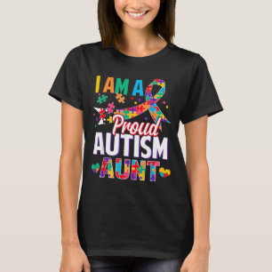 Camiseta Uma Tia Orgulhosa do Autismo Peça de Quebra-cabeça