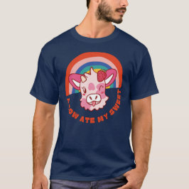 Camiseta Uma vaca comeu meu doce slogan
