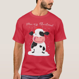 Camiseta Uma Vaca De Holstein Feliz Te Deseja Um Feliz Nata
