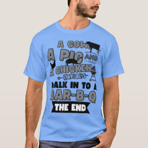 Camiseta Uma Vaca Um Porco E Um Galho Entram Em Um churrasc
