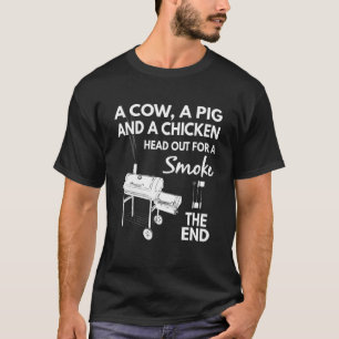 Camiseta Uma Vaca, Um Porco E Um Galho Saem Para Fumar O