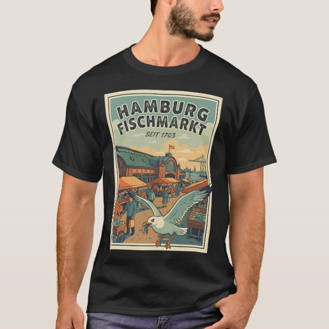 Camiseta Uma vara de pesca em uma bandeira dos EUA (Frente)