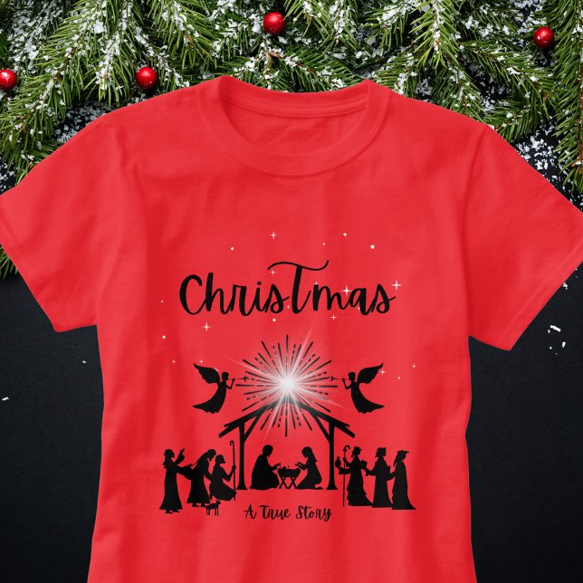 Camiseta Uma verdadeira história cristã Natal Natividade Je (Criador carregado)