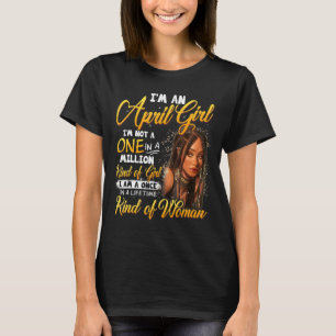 Camiseta Uma Vez Em Uma Menina Negra Abril Mote De Aniversá