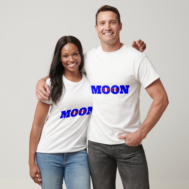 Camiseta Uma vez na Design de Lua Azul (Unissex)