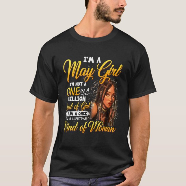 Camiseta Uma Vez Na Vida, Uma Menina Negra Pode Aniversário (Frente)