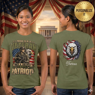 Camiseta Uma vez Soldado Sempre uma Patriota Mulher