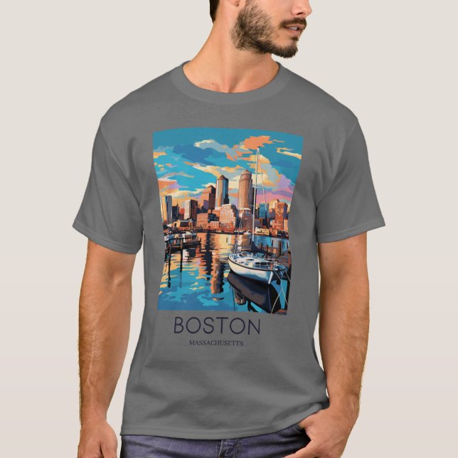Camiseta Uma Viagem de Arte de Boston Massachusetts (Frente)