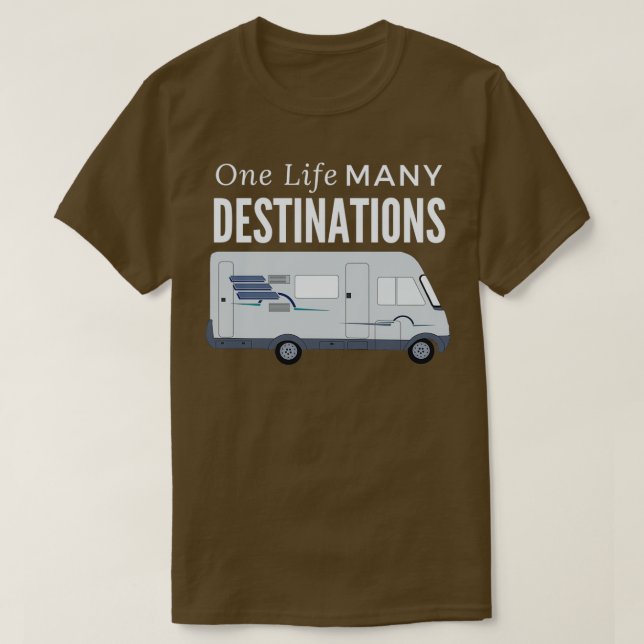 Camiseta Uma vida Muitos destinos Hymer Motorhome (Frente do Design)