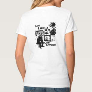 Camiseta Uma Vida Uma Chance Retro Grunge Moda de Rua Vinta