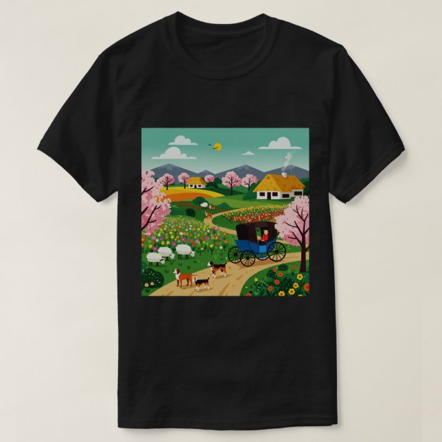 Camiseta Uma vila no século XIX (Frente do Design)