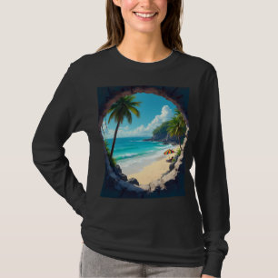 Camiseta Uma visão pela fechadura de felicidade e sol
