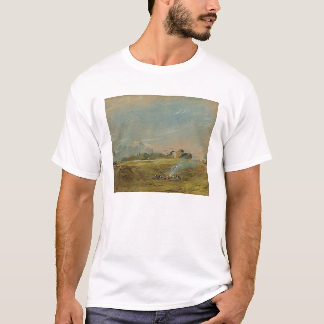 Camiseta Uma vista da charneca de Hampstead, com figuras (Frente)