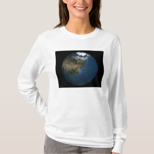 Camiseta Uma vista global sobre Ásia com gelo marinho