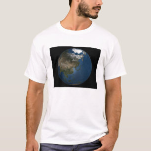 Camiseta Uma vista global sobre Ásia com gelo marinho