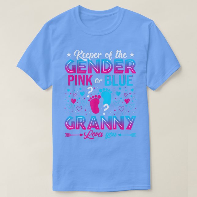 Camiseta Uma Vovó Azul Ou Rosa Engraçada Ama Sua Revelação  (Frente do Design)
