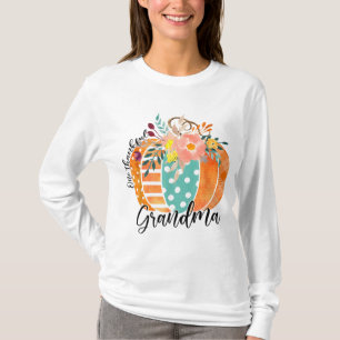 Camiseta Uma Xadrez agradecida da vovó queda de abóbora
