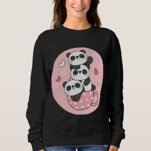Camiseta Uma Xícara Cheia de Amor de Panda Empilhada com Cu