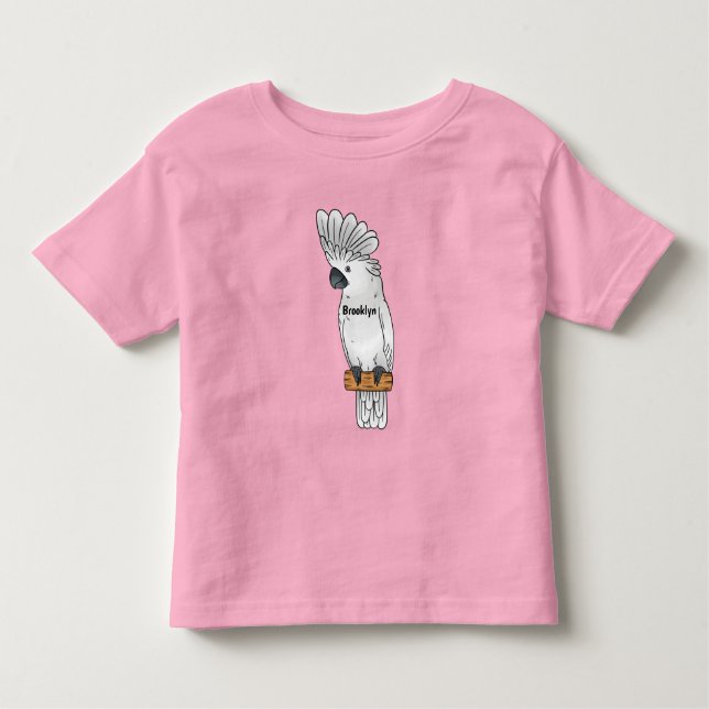 Camiseta Umbrella cockatoo bird cartoon illustration (Frente)