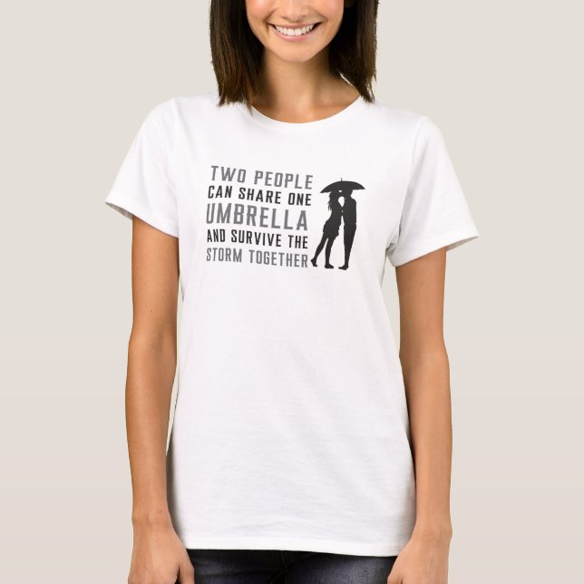 Camiseta Umbrella Raindrop Rain Cloud Climather Dotada Idei (Frente)