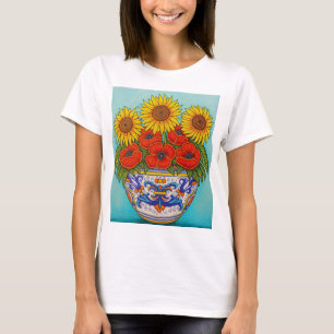 Camiseta Umbria Buquê Poppy Sunflower T Shirt