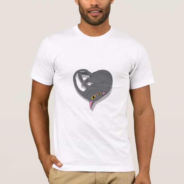 Camiseta Un chat en forme de coeur  (Frente)