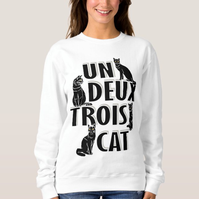 Camiseta Un Deux Trois Cat - Francês Pun (Frente)