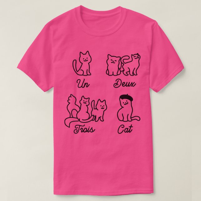 Camiseta Un Deux Trois Cat Funny (Frente do Design)
