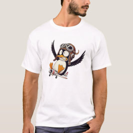 Camiseta Un drôle de pingouin en avion.