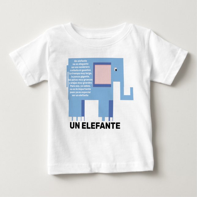 Camiseta Un Elefante, rima de viveiro espanhol (Frente)